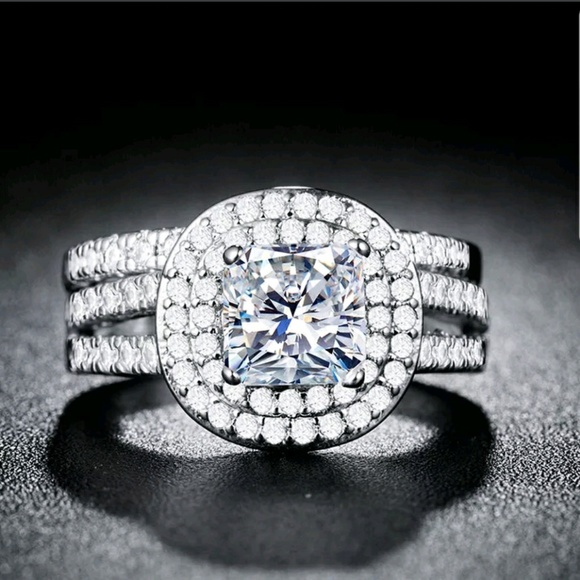 Sterling silver band weeding ring - Picture 3 of 5